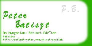 peter batiszt business card